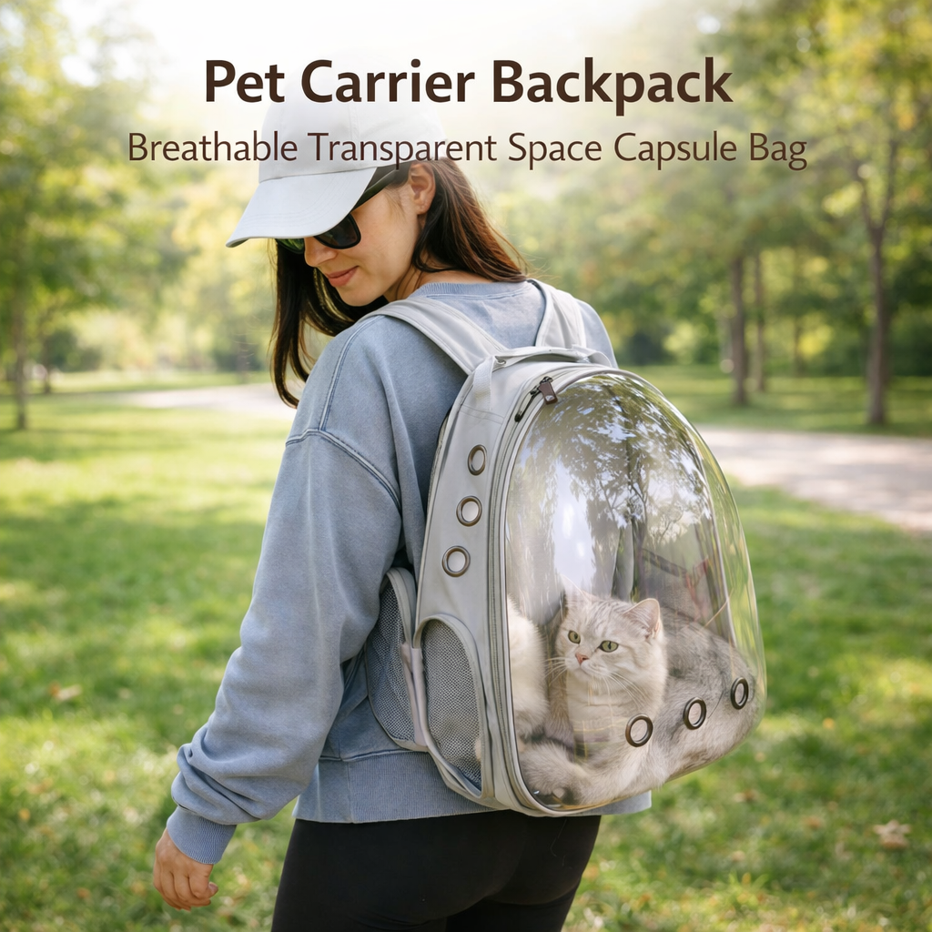 Pet Carrier Backpack - Breathable Transparent Space Capsule Bag