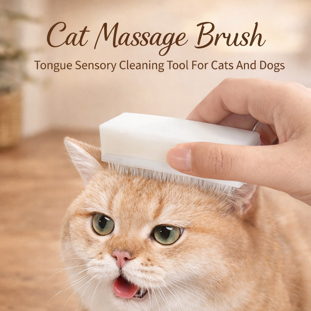 Cat Massage Brush Tongue Sensory Cleaning Tool For Cats And Dogs