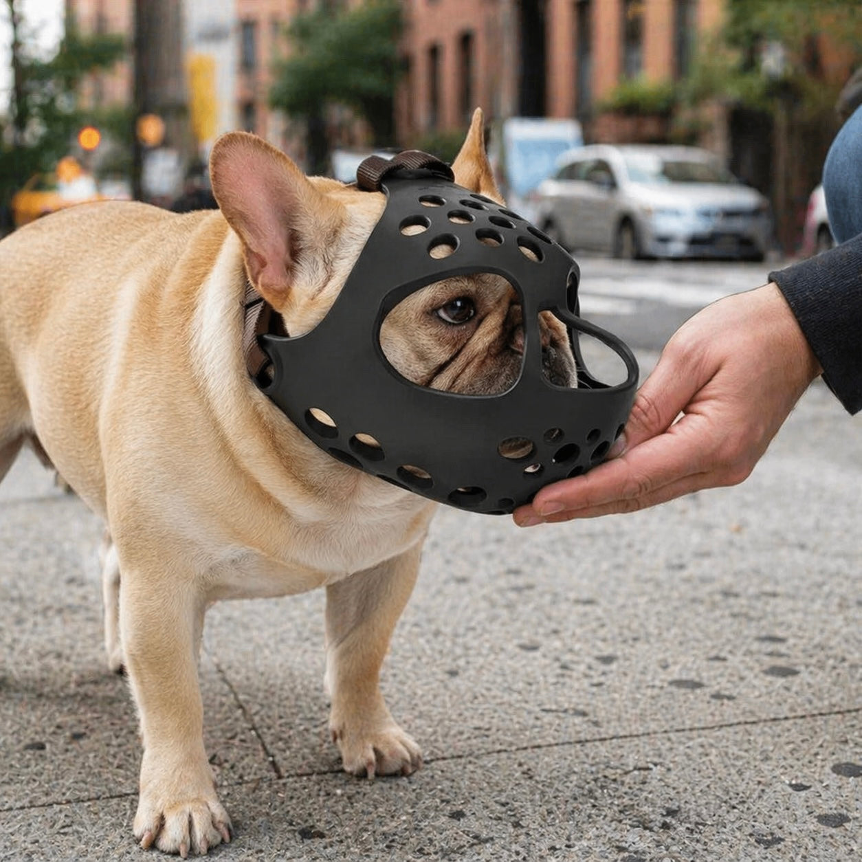 Short Snout Dog Muzzle - Soft Silicone Flat Faced Design