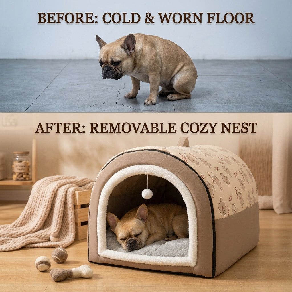 Removable Pet Dog Bed Cozy Nest For Small Medium Dogs Winter Warm