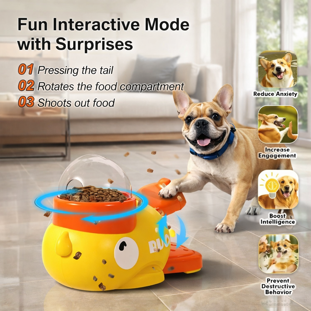 Interactive Duck Pet Feeder Puzzle Toy For Dogs And Cats