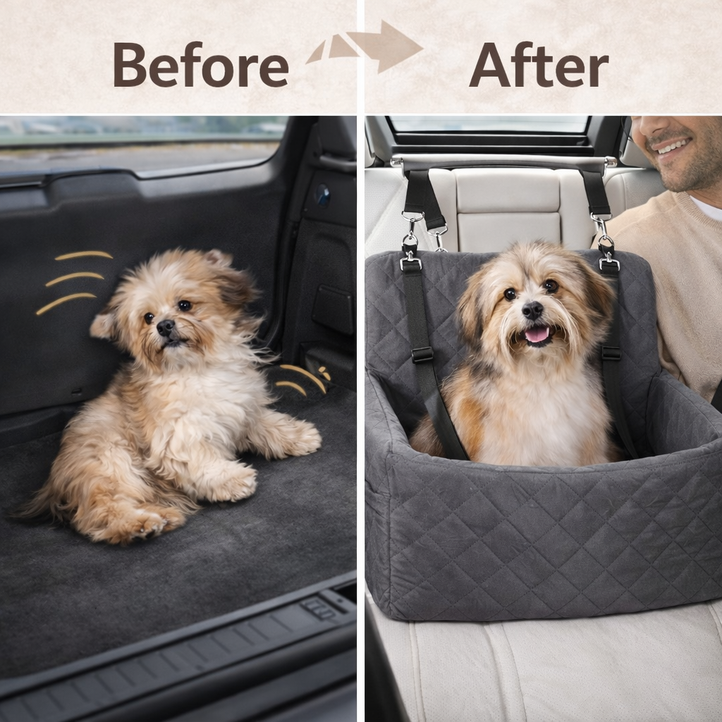 Portable Dog Car Seat With Safety Belt For Small Medium Dogs