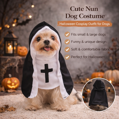 Halloween Dog Costume Cute Nun Cosplay Outfit For Small Large Dogs