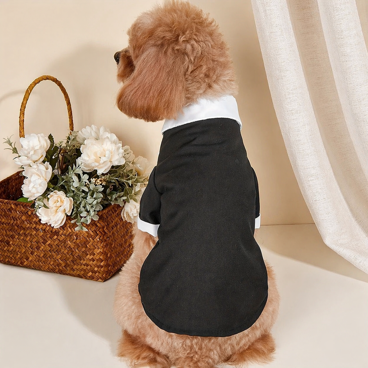 Pet Shirt Small Dog Wedding Formal Suit With Bow Tie Costume