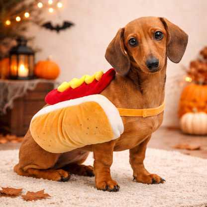 Cute Pet Dog Hot Dog Costume Halloween Cosplay Clothes