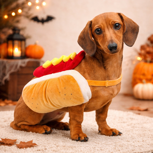 Cute Pet Dog Hot Dog Costume Halloween Cosplay Clothes