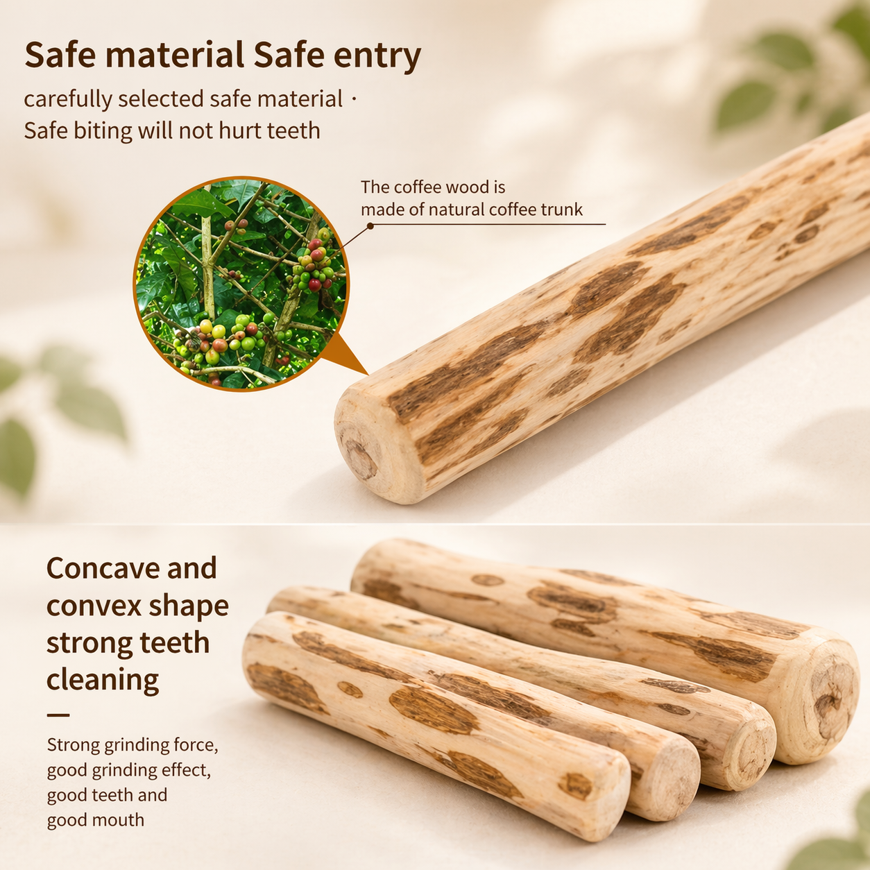Coffee Wood Dog Chew Toy - Natural Wooden Stick For Dogs