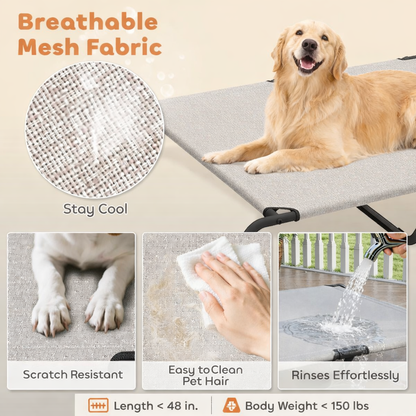 PawHut Elevated Dog Bed for Large Dogs with Steel Frame