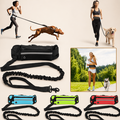 Hands Free Dog Leash with Reflective Waist Bag for Running
