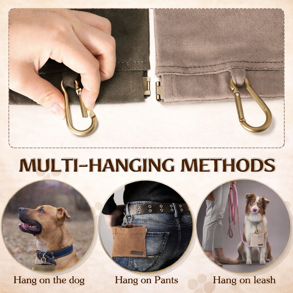 Portable Dog Food Storage Bag Canvas Pet Snack Carrier
