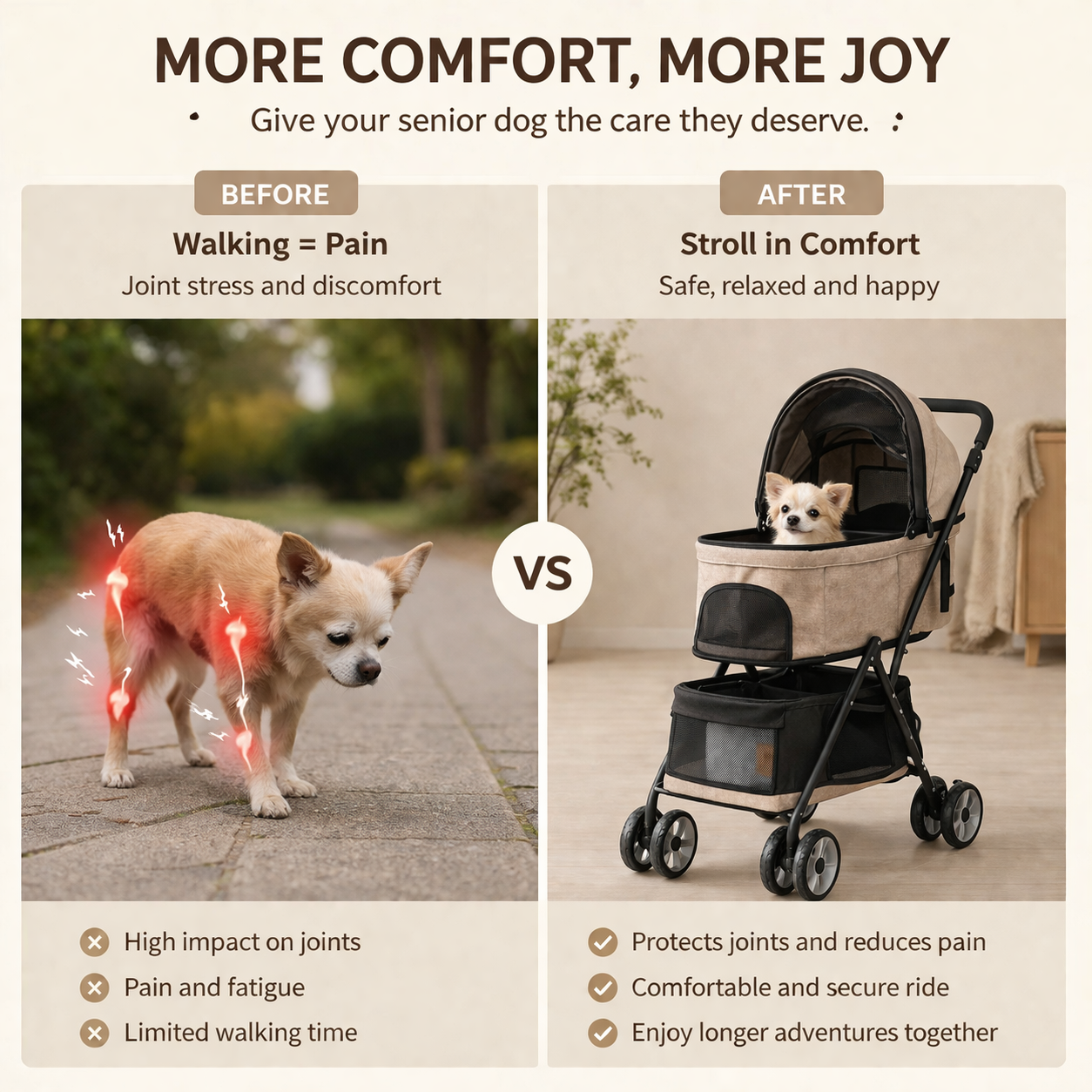 Foldable Pet Stroller 4-Wheel Dog Travel Pushchair With Storage Basket
