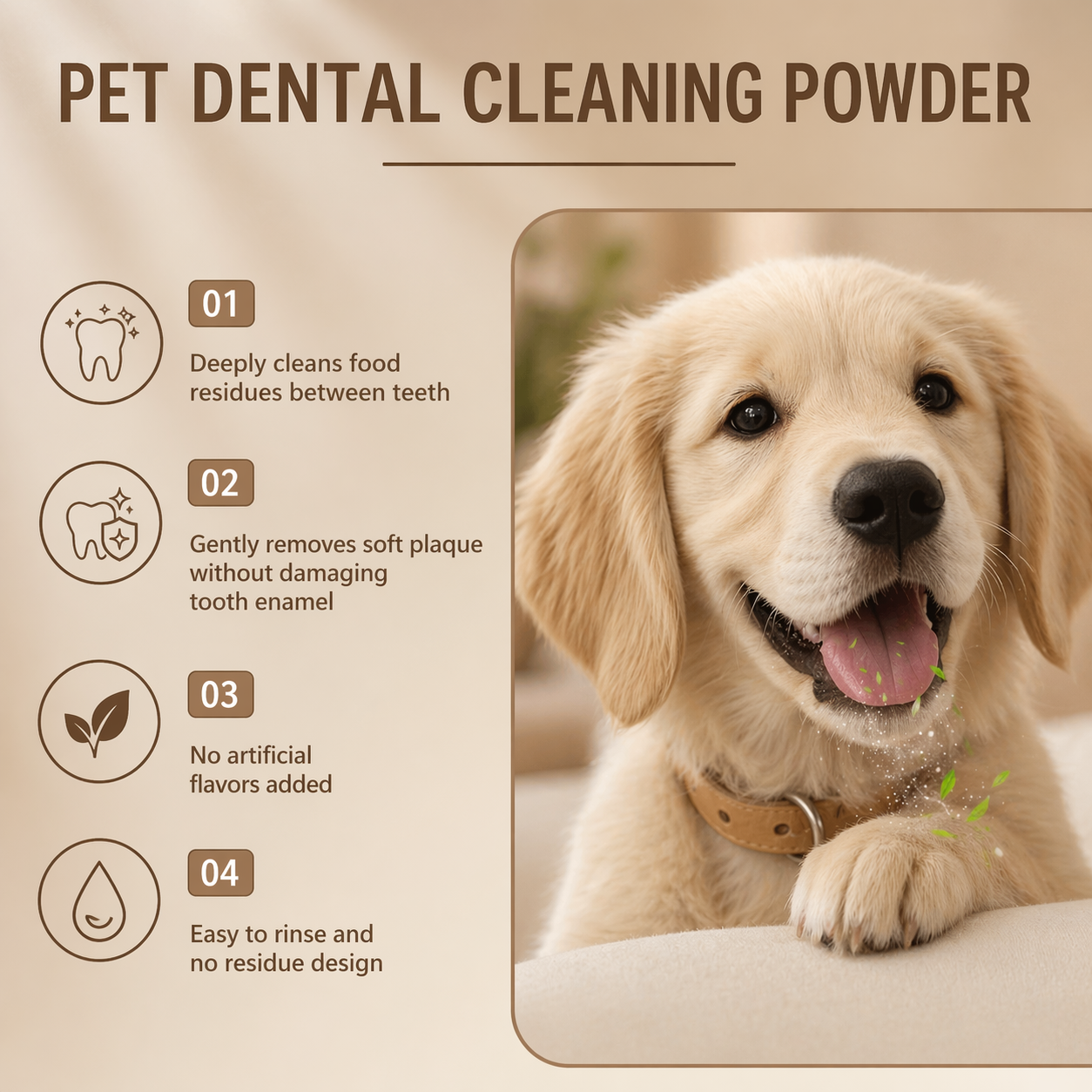 Pet Teeth Cleaning Powder For Dogs - Reduces Tartar And Freshens Breath