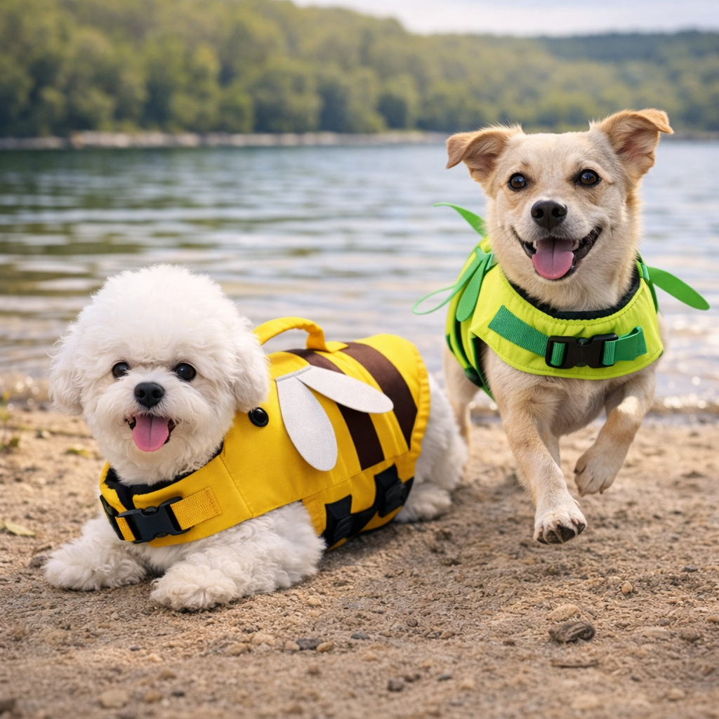 Dog Life Jacket For Swimming Safety - Pet Flotation Vest With Handle
