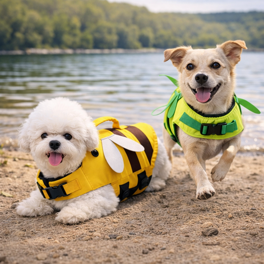 Dog Life Jacket For Swimming Safety - Pet Flotation Vest With Handle