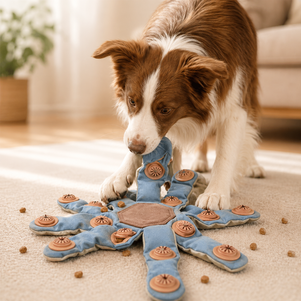 Interactive Octopus Dog Puzzle Toy - Treat Dispensing Chew Toy