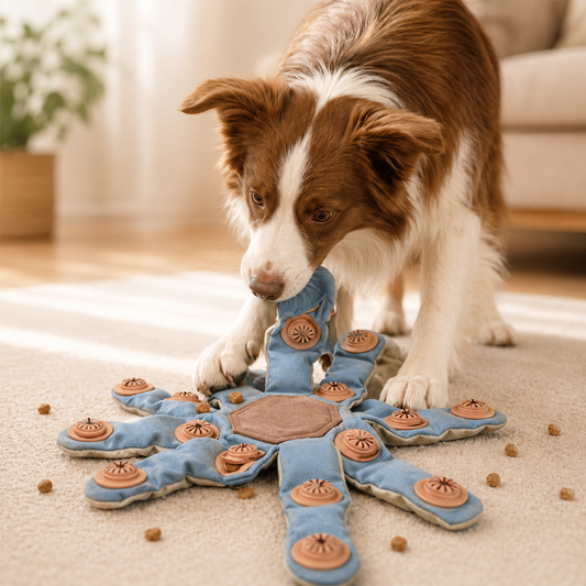 Interactive Octopus Dog Puzzle Toy - Treat Dispensing Chew Toy