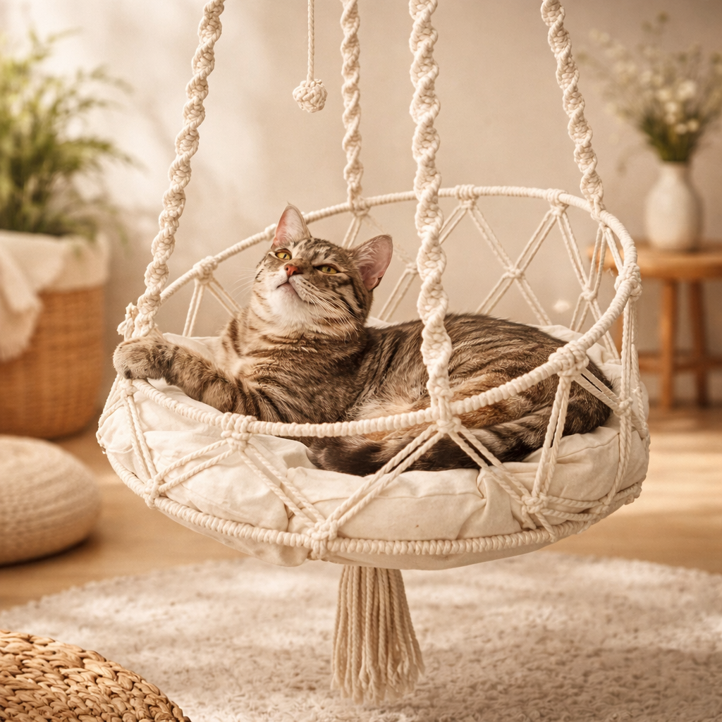 Winter Hand-Woven Kitten Hammock Hanging Cat Bed Bohemian Style