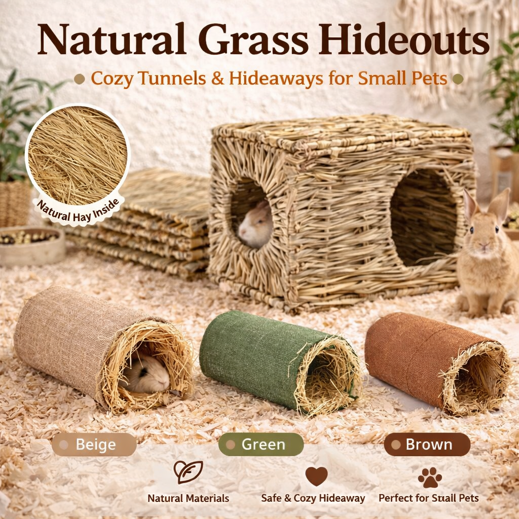 Foldable Woven Rabbit Cage Pet Small Animal Hamster Guinea Pig House