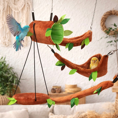 5 Piece Plush Hamster Hammock Set - Cotton Round Swing For Small Pets
