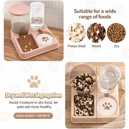 Automatic Cat Feeder Water Dispenser Set - 2 In 1 Pet Food Waterer