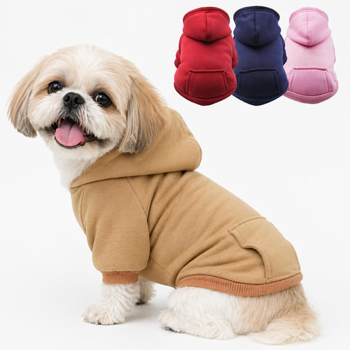 Winter Dog Hoodie For Small Medium Dogs Warm Pet Coat Jacket