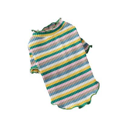 Colorful Stripe Cat Vest Shirt For Small Cats And Dogs Cotton Pet Clothes