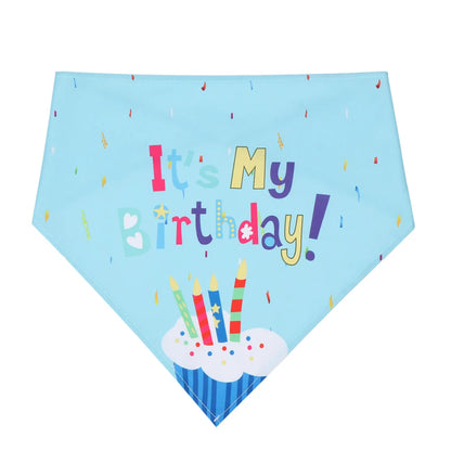 Pet Birthday Hat And Bib Set - Cute Triangle Scarf Costume