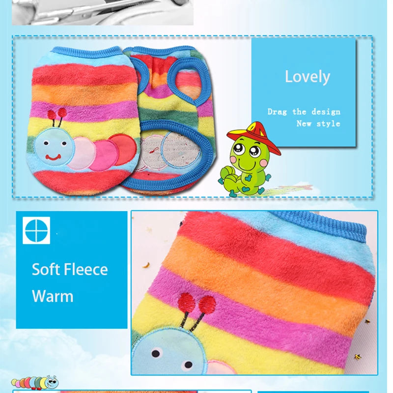 Cute Dog Winter Vest For Small Dogs Cats Warm Pet Sweater Jacket