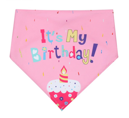 Pet Birthday Hat And Bib Set - Cute Triangle Scarf Costume