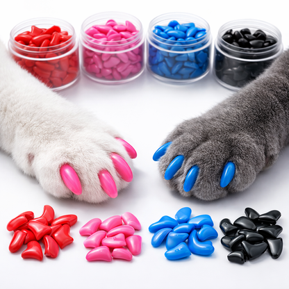 Cat Nail Caps Soft Paws Protector Covers With Adhesive Glue (60 pieces)