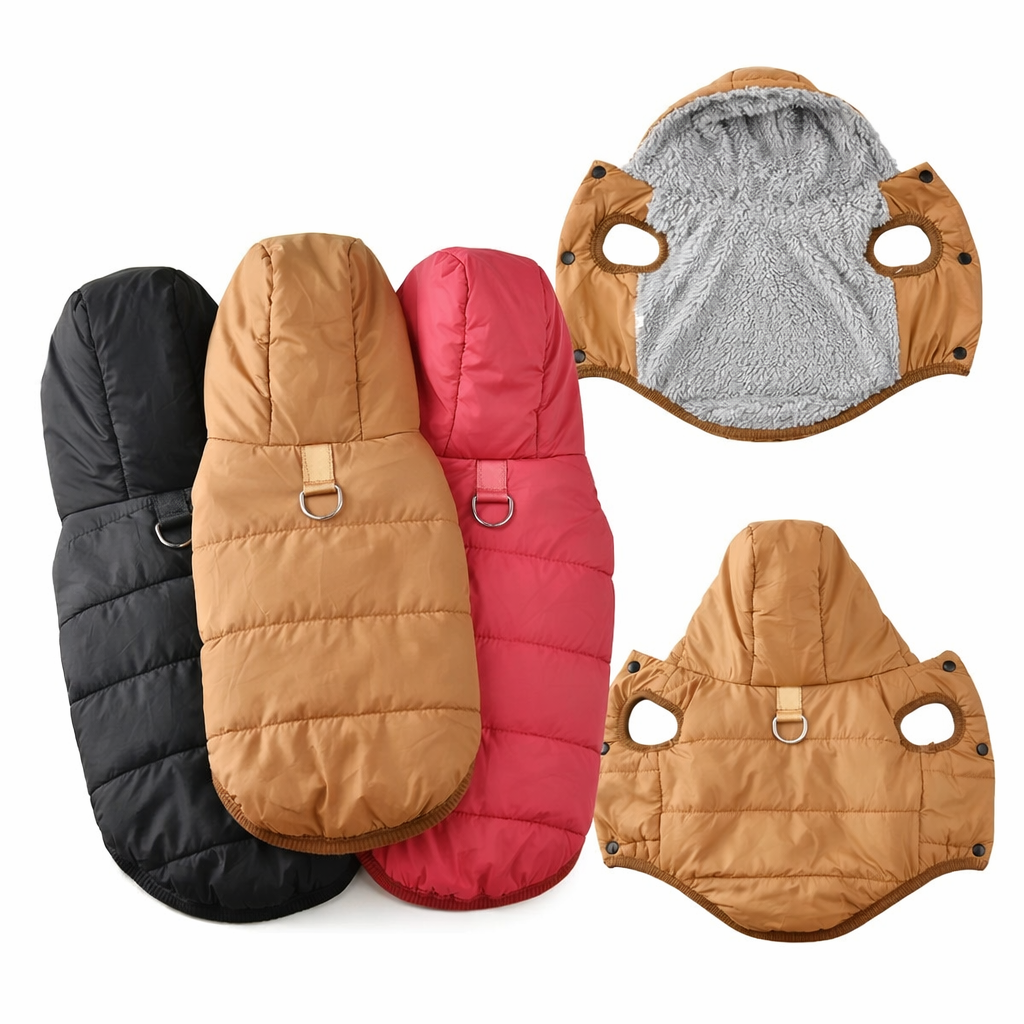 Warm Fleece Dog Coat Hoodie for Small Medium Dogs Winter Jacket