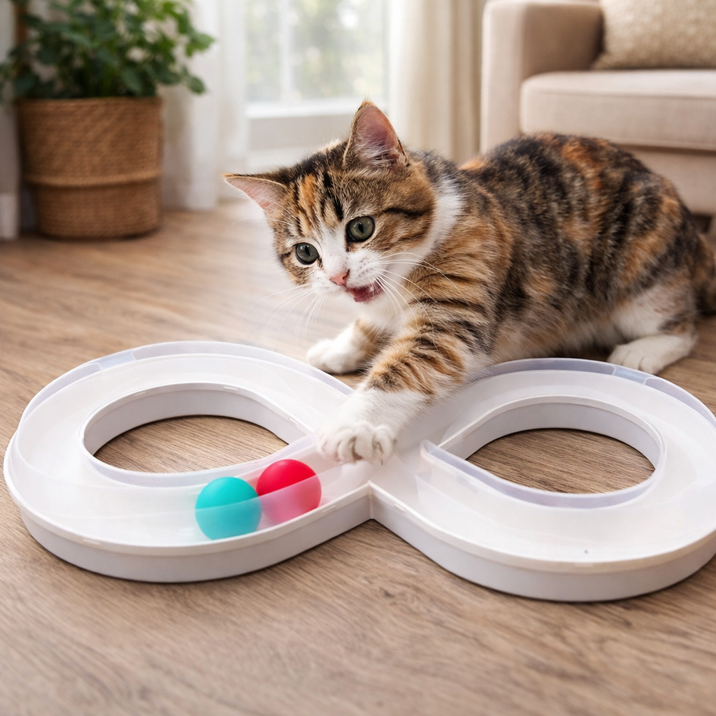 Interactive Cat Turntable Toy Set With Tunnel And Teasing Stick