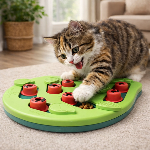 Interactive Cat Treat Puzzle Toy - Stimulating Food Dispenser
