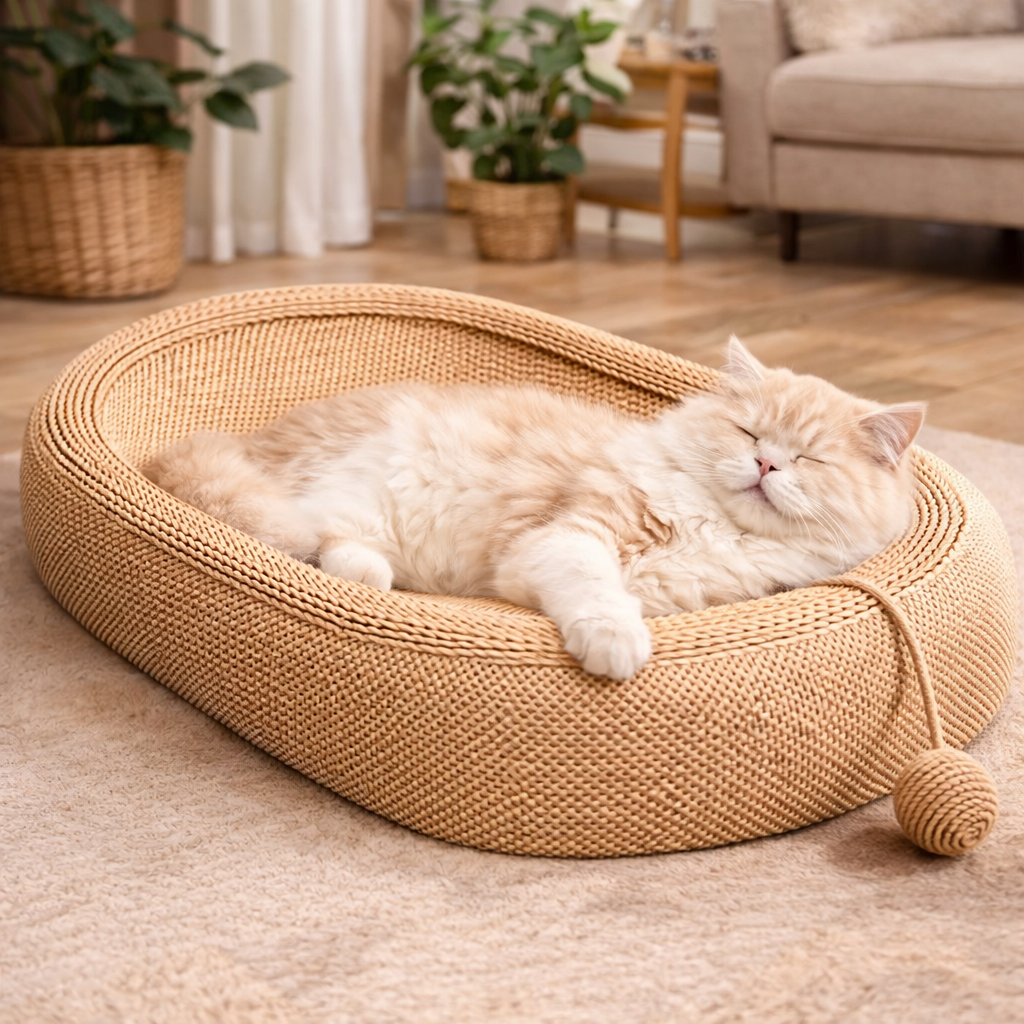 Universal Cat Scratching Board Bed With Sisal Rope Multi-Function Toy