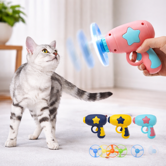 Funny Cat Toy Interactive Launch Pet Training Flying Disc Gun