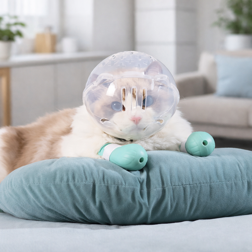Cat Muzzle Set with Paw Shoes - Anti-Bite Grooming Hood