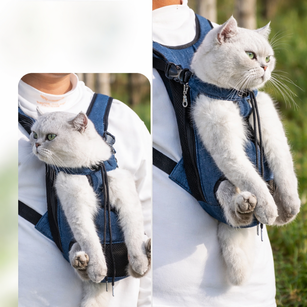 Double Shoulder Breathable Pet Carrier Backpack for Small Dogs
