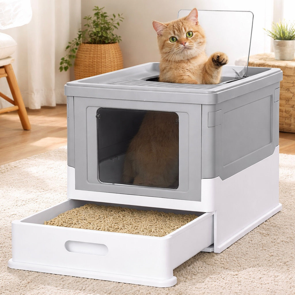 PawHut Cat Litter Box With Lid - Hooded Toilet For Cats Up To 5kg