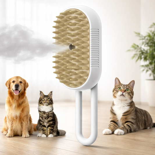 Cat Dog Pet Spray Massage Brush 3 In 1 Steam Grooming Comb
