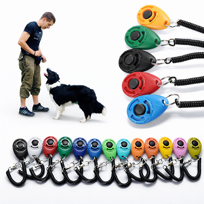 2 in 1 Dog Training Clicker with Adjustable Wrist Strap