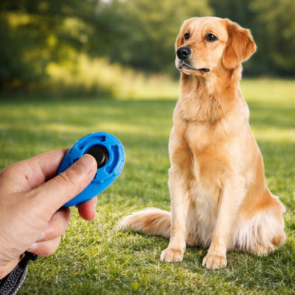 2 in 1 Dog Training Clicker with Adjustable Wrist Strap