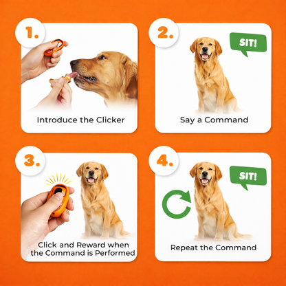 2 in 1 Dog Training Clicker with Adjustable Wrist Strap