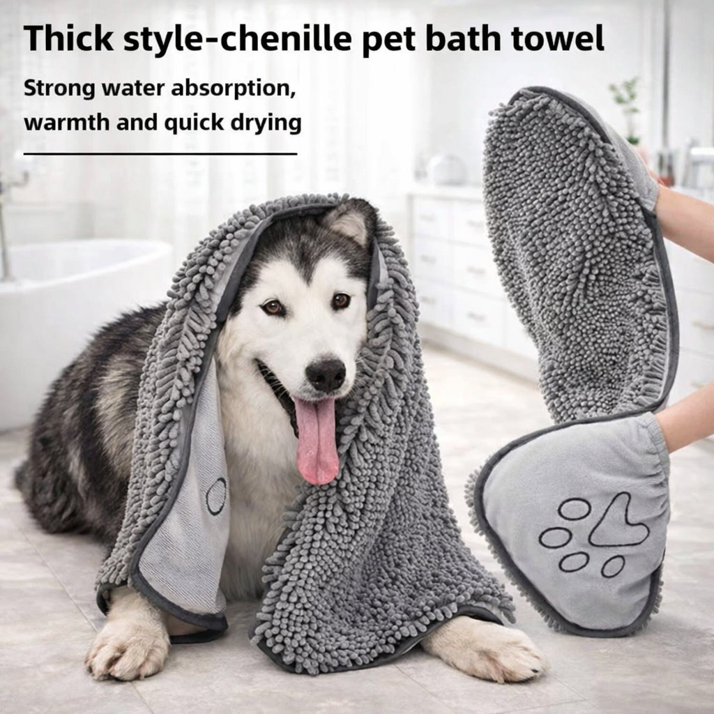 Super Absorbent Pet Bath Towel For Dogs And Cats Quick Dry