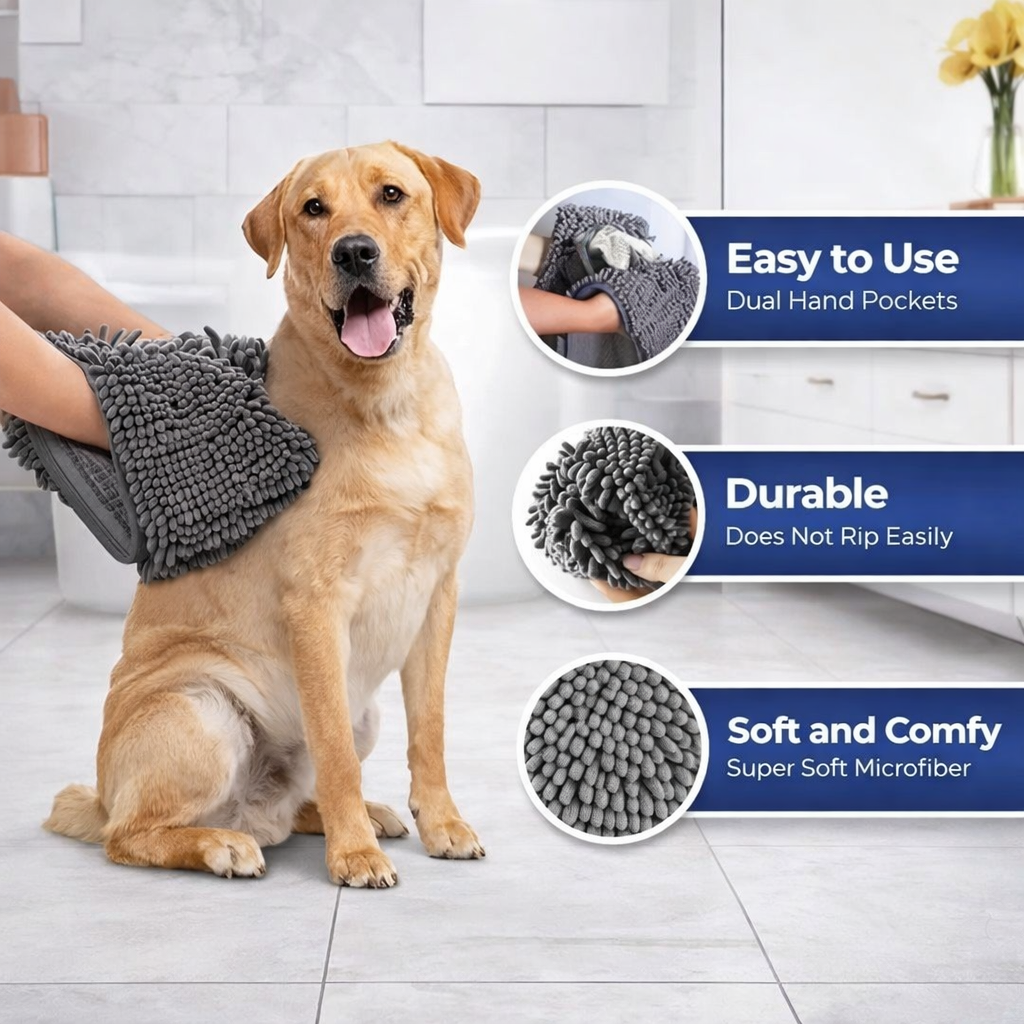 Super Absorbent Pet Bath Towel For Dogs And Cats Quick Dry