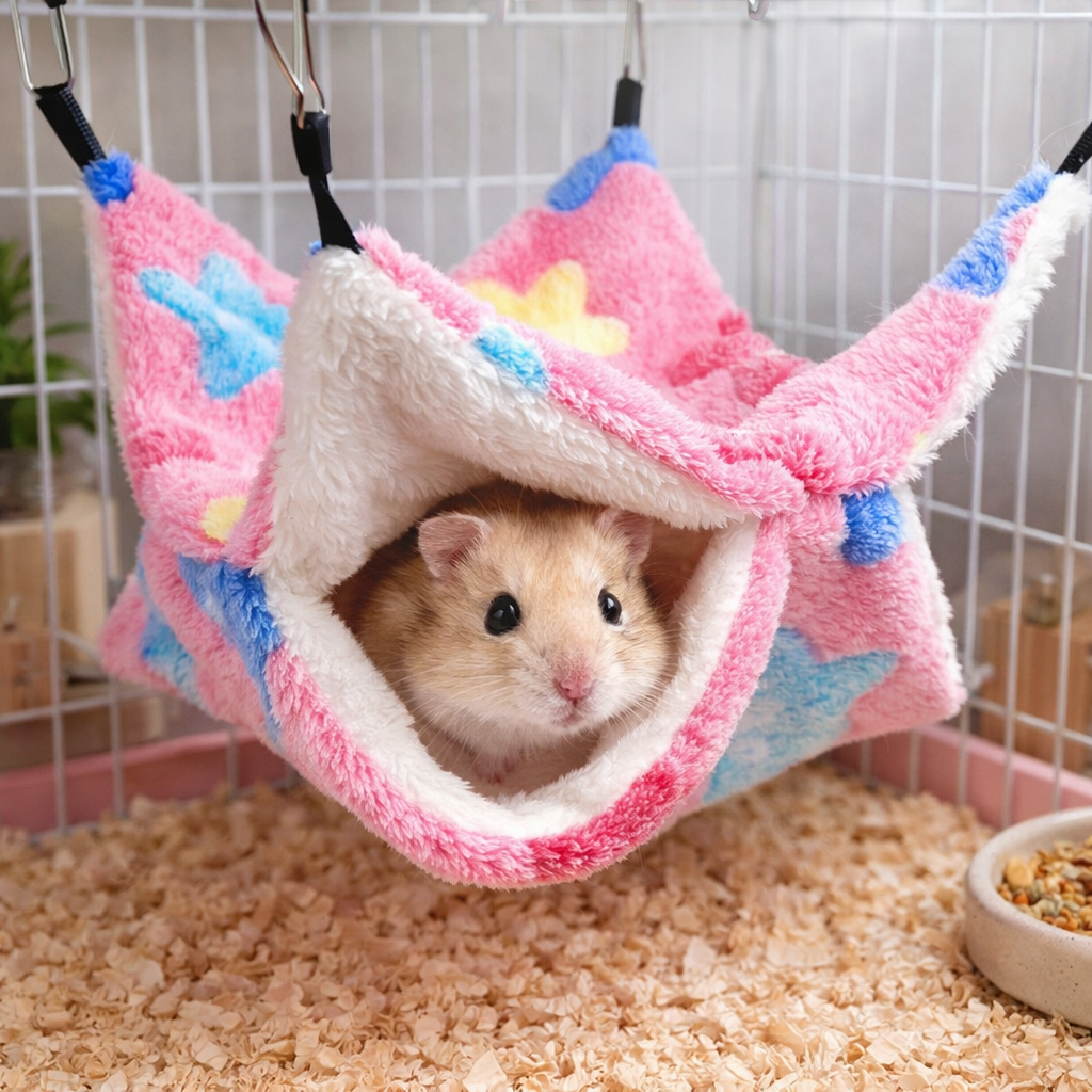 Double Layer Hamster Sleeping Hammock - Small Pet Bed For Guinea Pigs