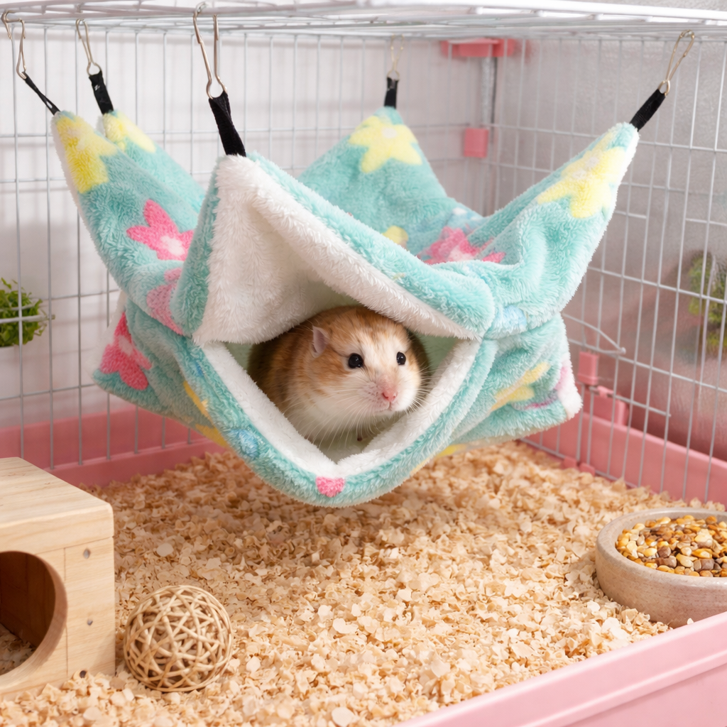 Double Layer Hamster Sleeping Hammock - Small Pet Bed For Guinea Pigs