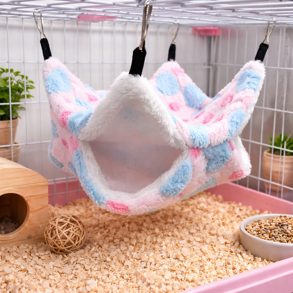 Double Layer Hamster Sleeping Hammock - Small Pet Bed For Guinea Pigs