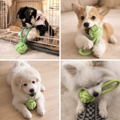 Dog Rope Toy - Cotton Chew Ball for Teeth Cleaning and Tug of War