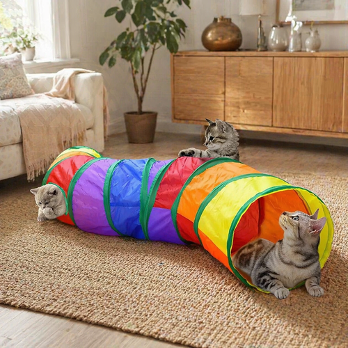 Foldable Cat Tunnel Toy - Interactive Play Tube for Cats & Kittens