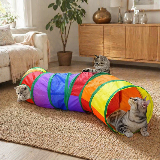 Foldable Cat Tunnel Toy - Interactive Play Tube for Cats & Kittens